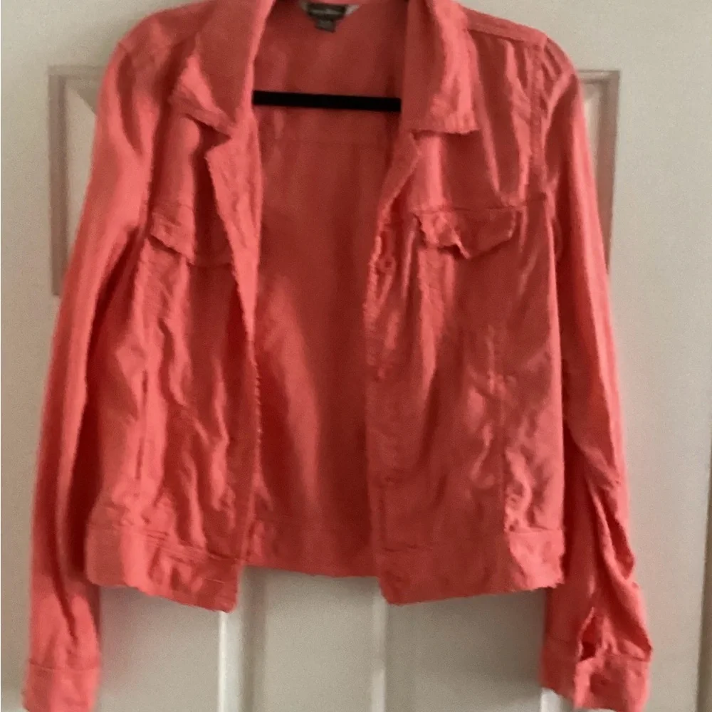 Tommy Bahama Women's Two Palms Linen Raw Edge Jacket - Medium - Picture 4 of 7